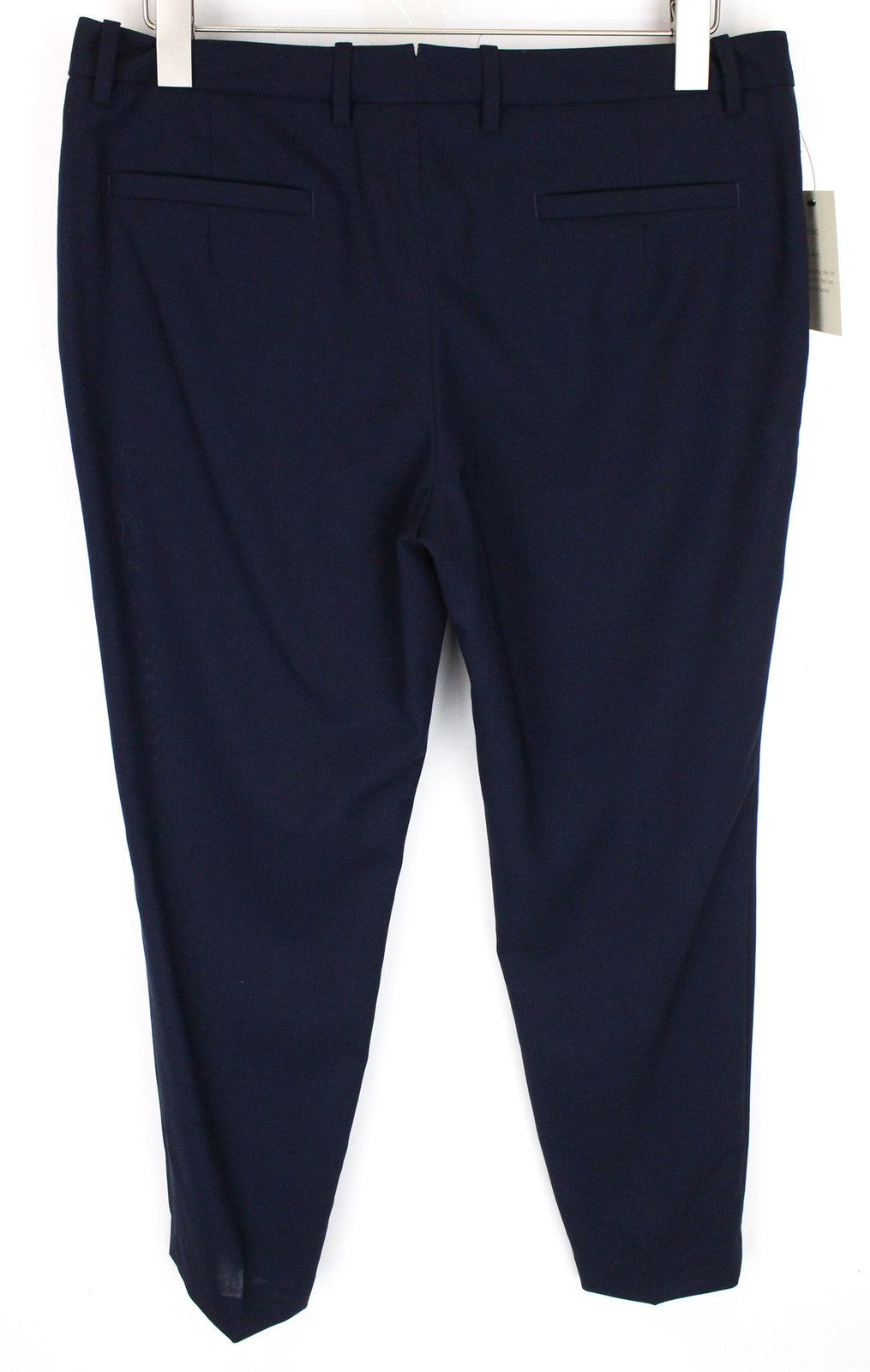 SUISTUDIO Robin Women Trousers UK14 W35 Formal Classic Flat Front Wool Slim Blue