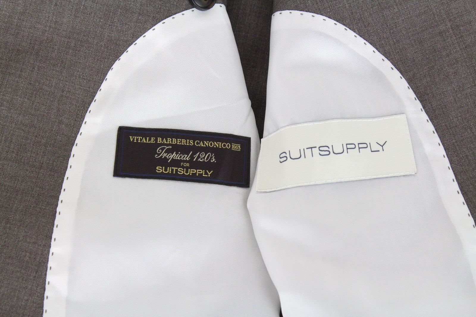 SUITSUPPLY La Spalla Men Suit UK52S Slim Brown Melange 2-Piece Formal Pure Wool