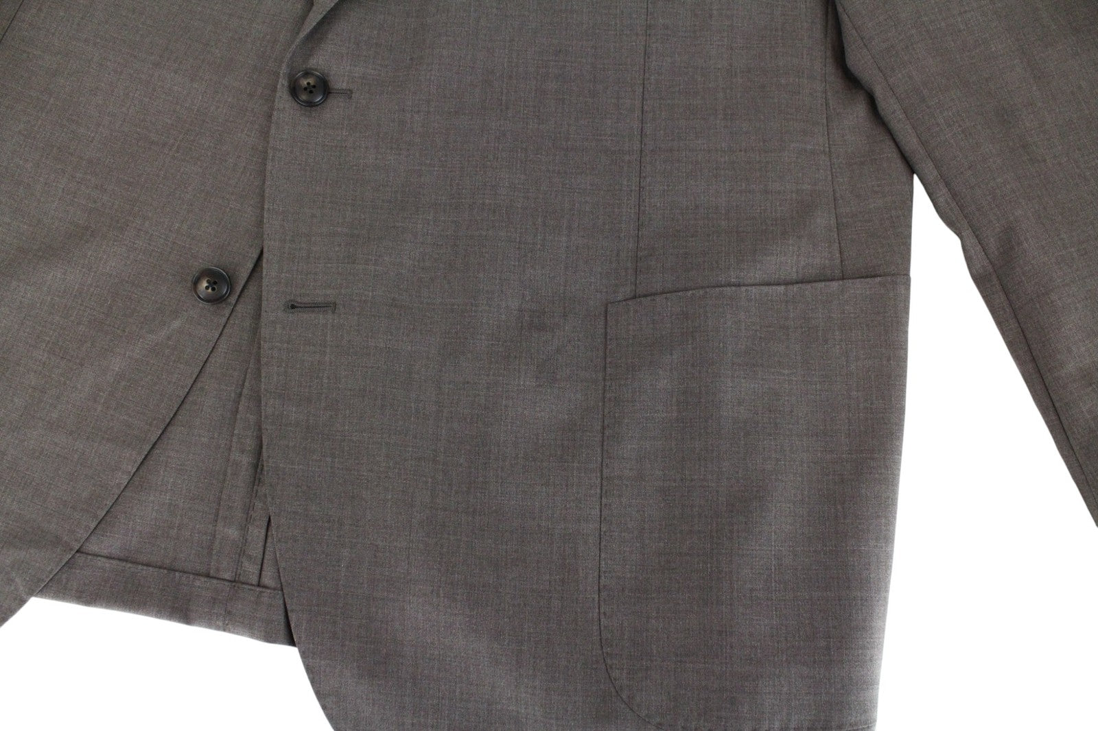SUITSUPPLY La Spalla Men Suit UK52S Slim Brown Melange 2-Piece Formal Pure Wool