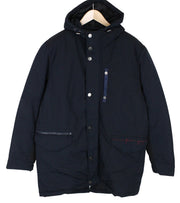 DESIGUAL Ernesto Men Jacket 2XL Dark Blue Hooded Outerwear Zip Up Lined