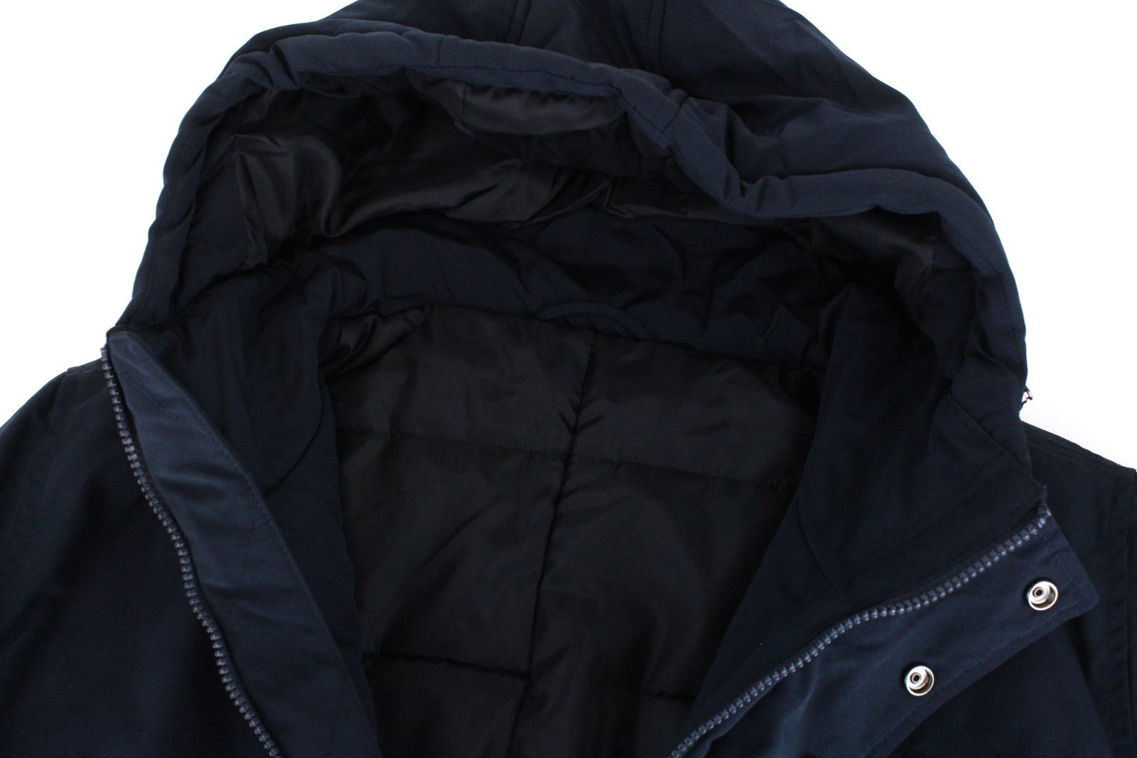 DESIGUAL Ernesto Men Jacket 2XL Dark Blue Hooded Outerwear Zip Up Lined