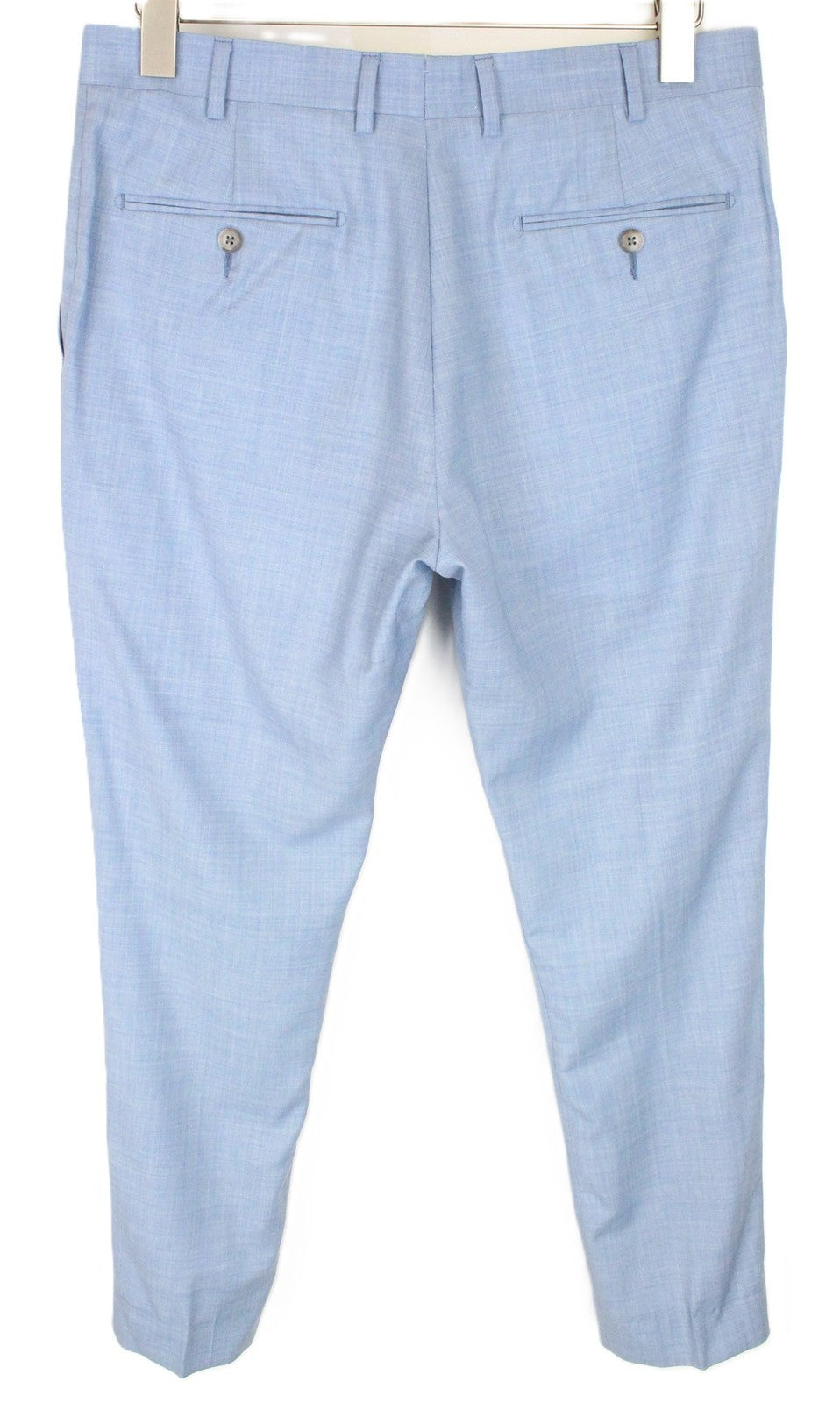 SUITSUPPLY Lazio Men Suit UK36R Pure Wool Formal Melange Blue Slim 2-Piece