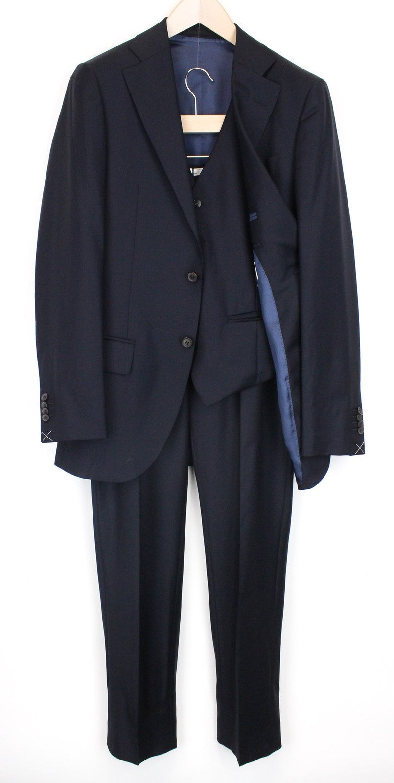 SUITSUPPLY Lazio Blueline Men Suit UK36L Navy Pure Wool Single-Breasted 3 Piece