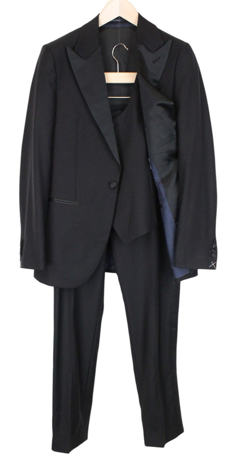 SUITSUPPLY La Spalla Men Suit UK36R Navy Wool Classic Single-Breasted 3 Piece
