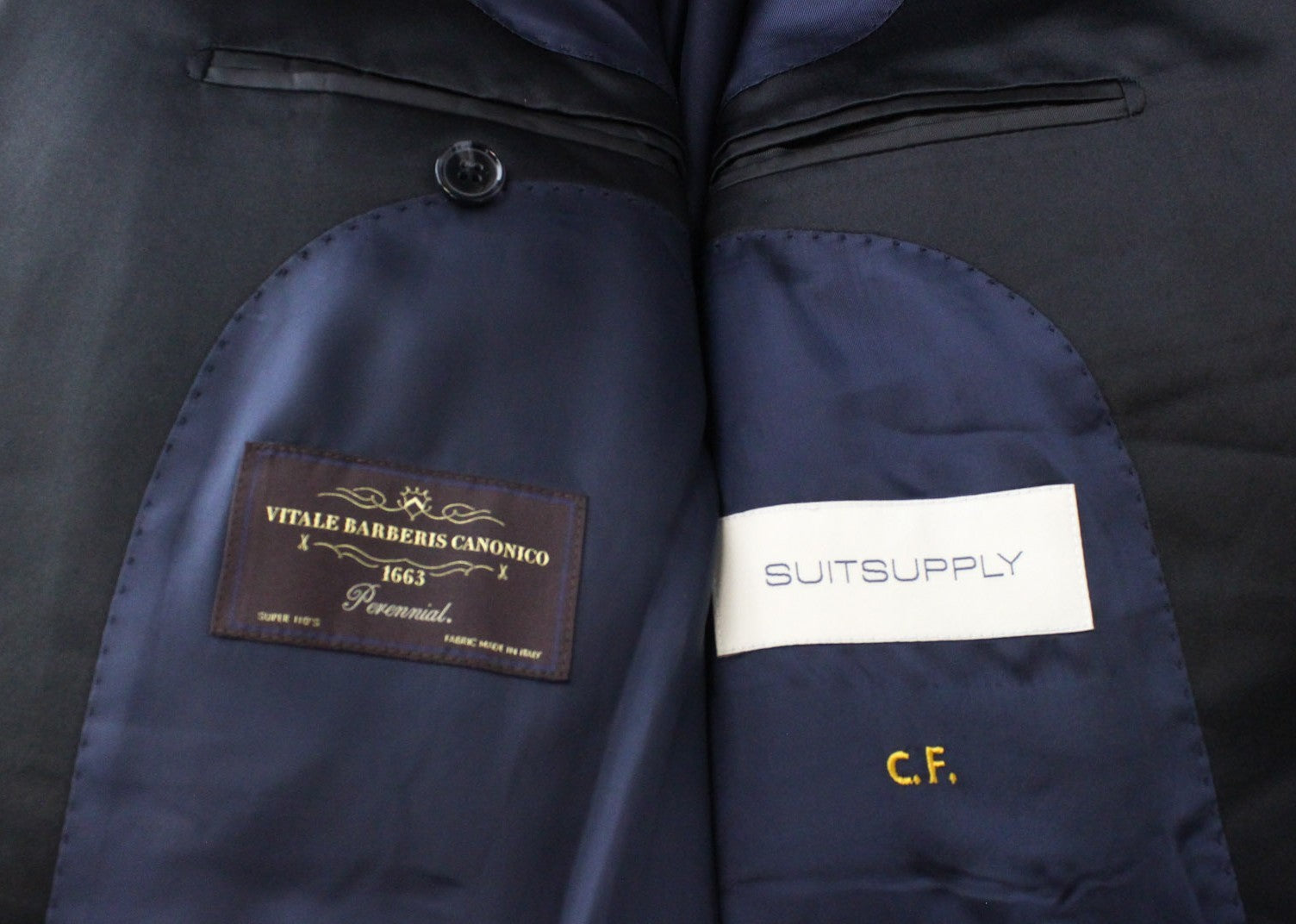 SUITSUPPLY La Spalla Men Suit UK36R Navy Wool Classic Single-Breasted 3 Piece