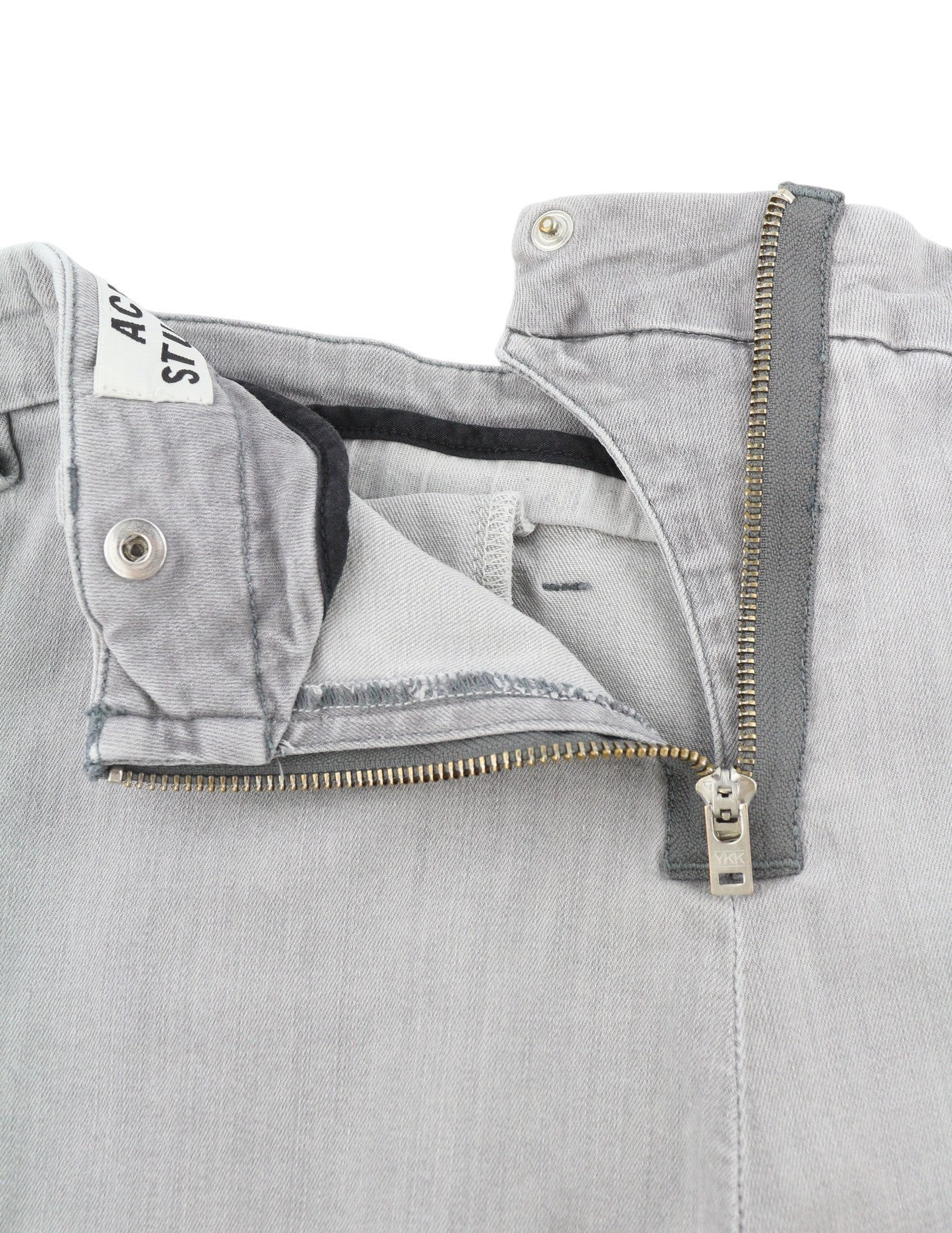 ACNE STUDIOS Skin Grey Women Jeans W27/L32 Grey Stretch Skinny Fit Cropped