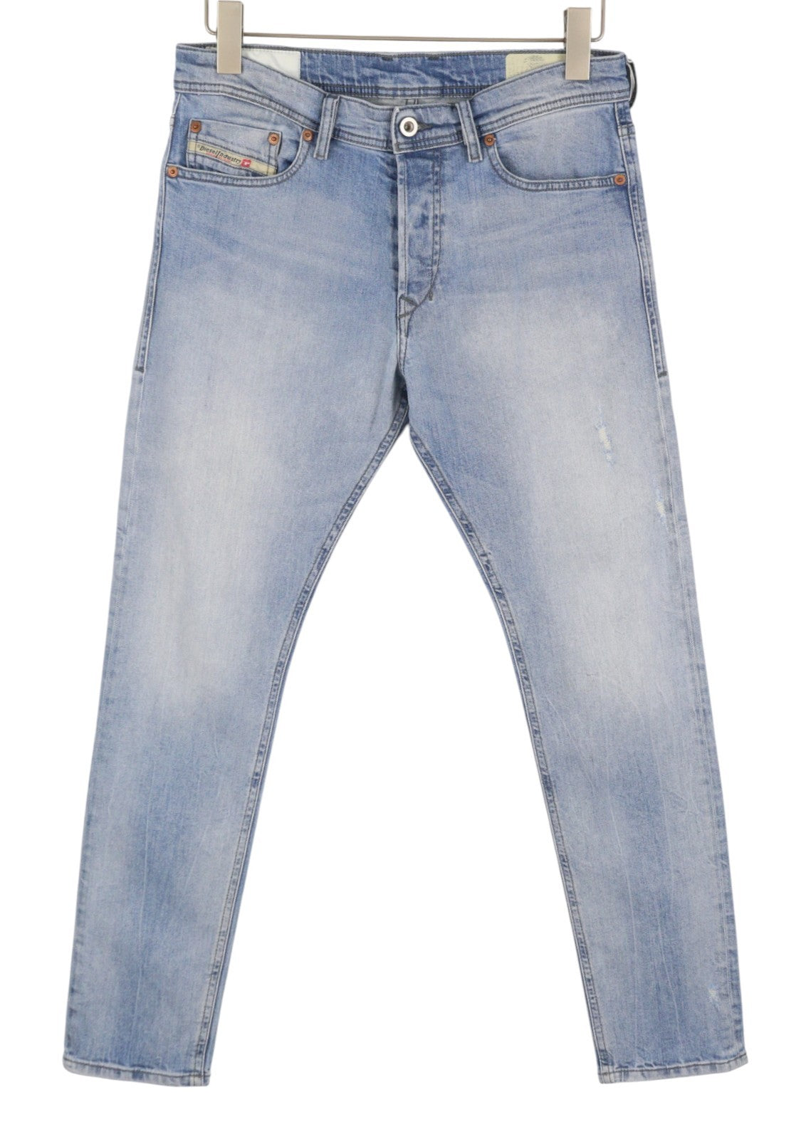 DIESEL Tepphar Men Jeans W29/L30 Blue Whiskers Faded Distress Slim Carrot Fit