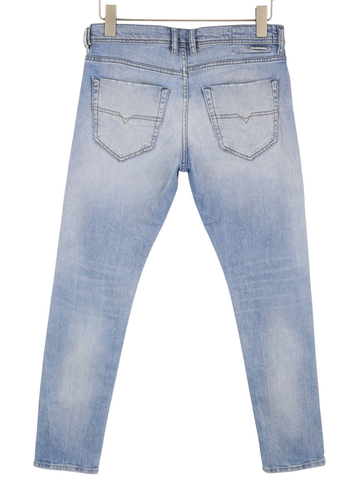 DIESEL Tepphar Men Jeans W29/L30 Blue Whiskers Faded Distress Slim Carrot Fit