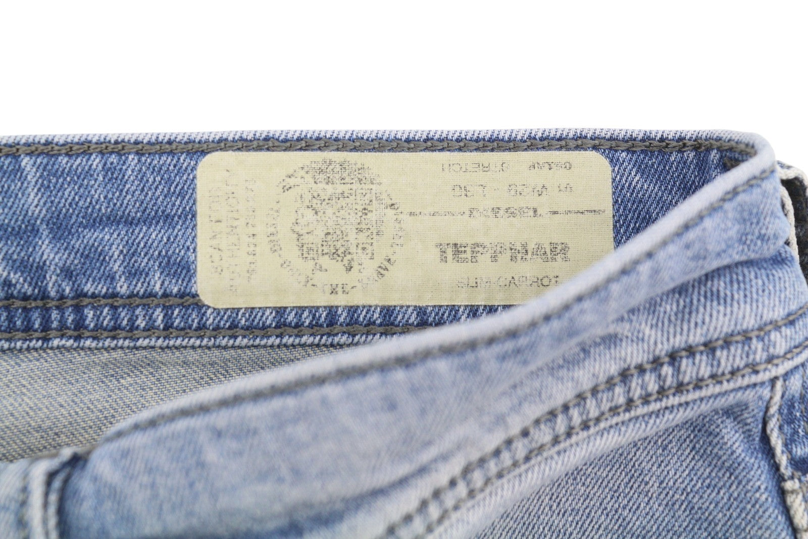 DIESEL Tepphar Men Jeans W29/L30 Blue Whiskers Faded Distress Slim Carrot Fit