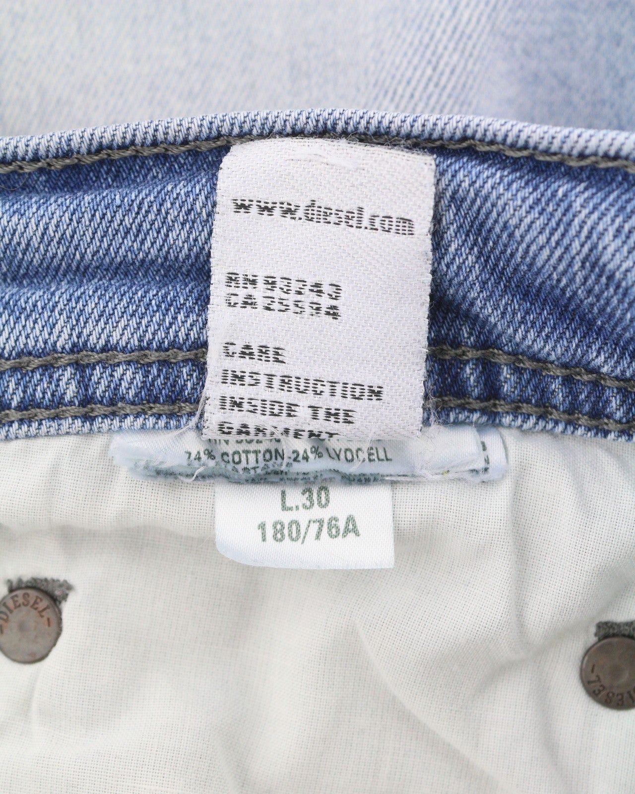 DIESEL Tepphar Men Jeans W29/L30 Blue Whiskers Faded Distress Slim Carrot Fit
