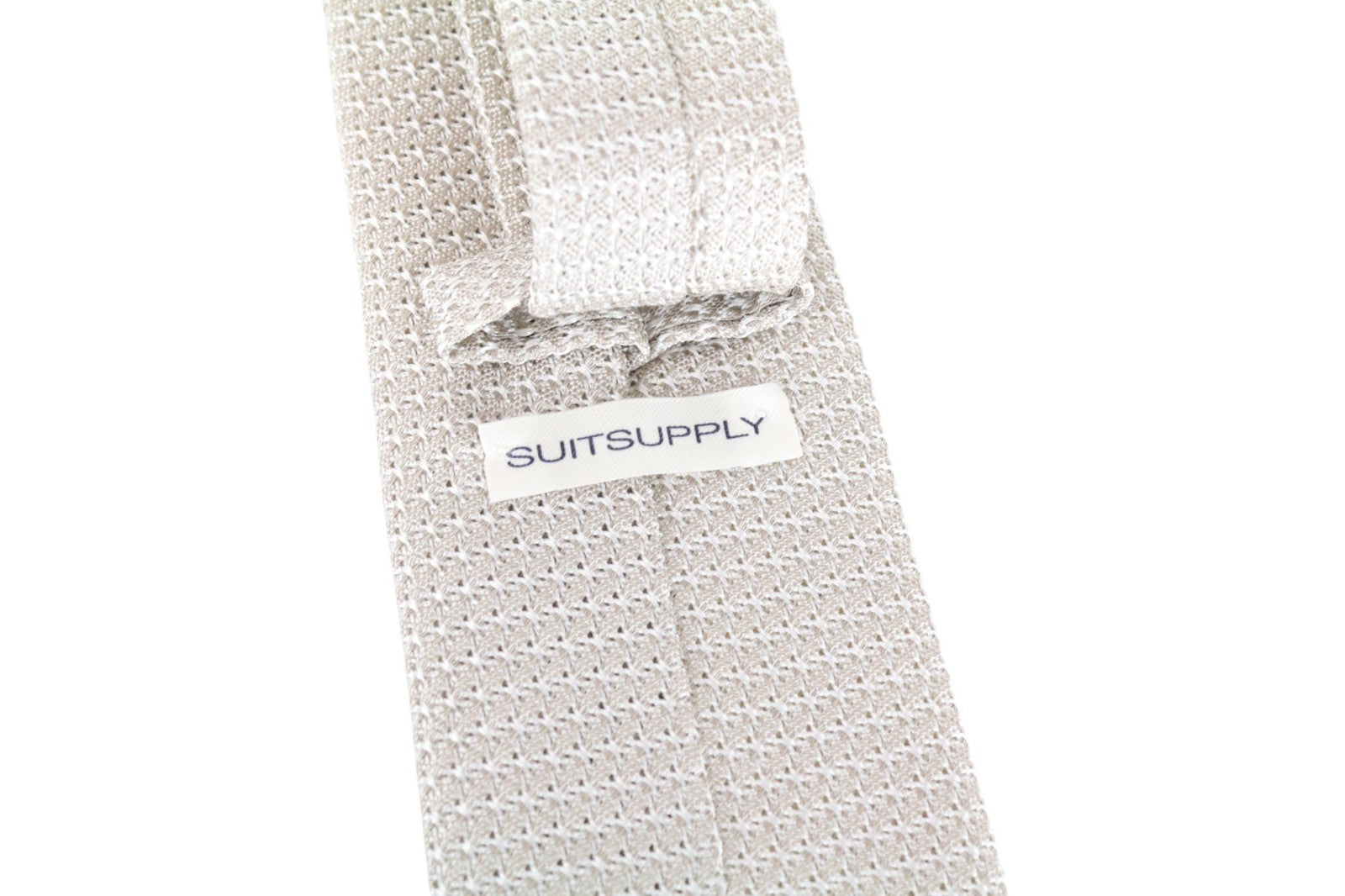 SUITSUPPLY Men Tie 150 x 8 cm Beige Pure Silk Pointed-End Classic Formal