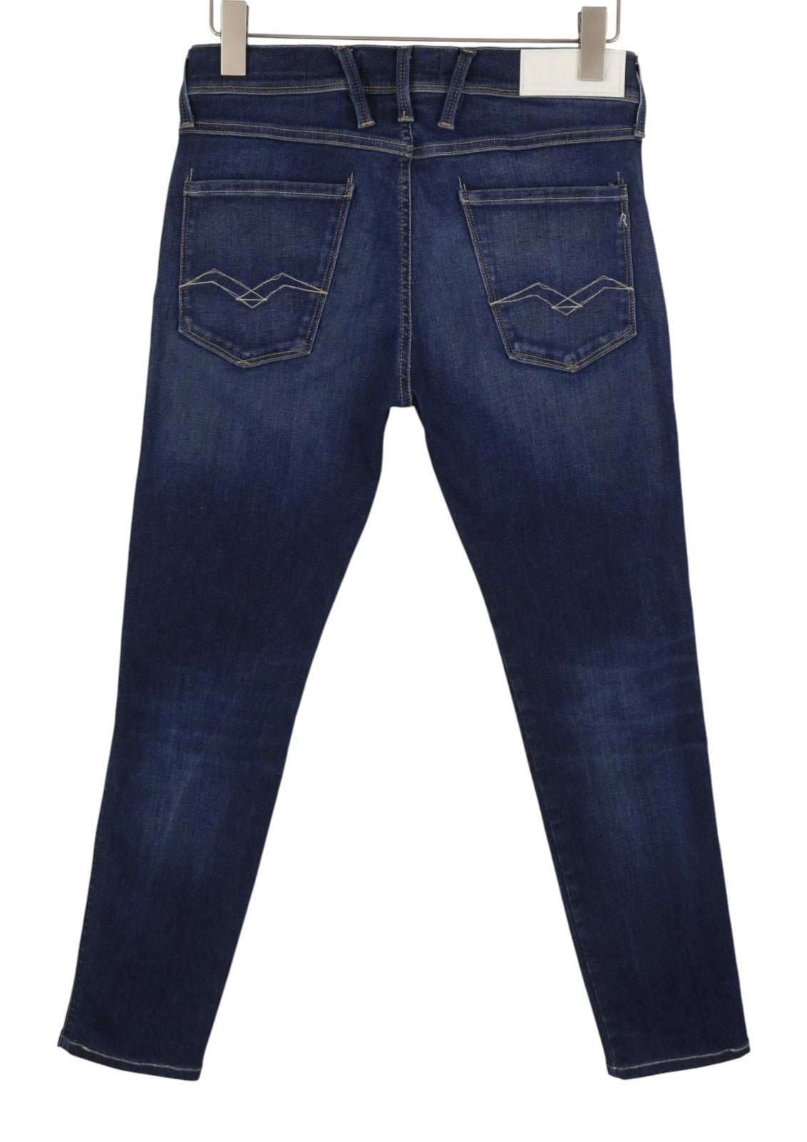 REPLAY Anbass Men Jeans W30/L29 Blue Whiskers Faded Slim Fit Denim