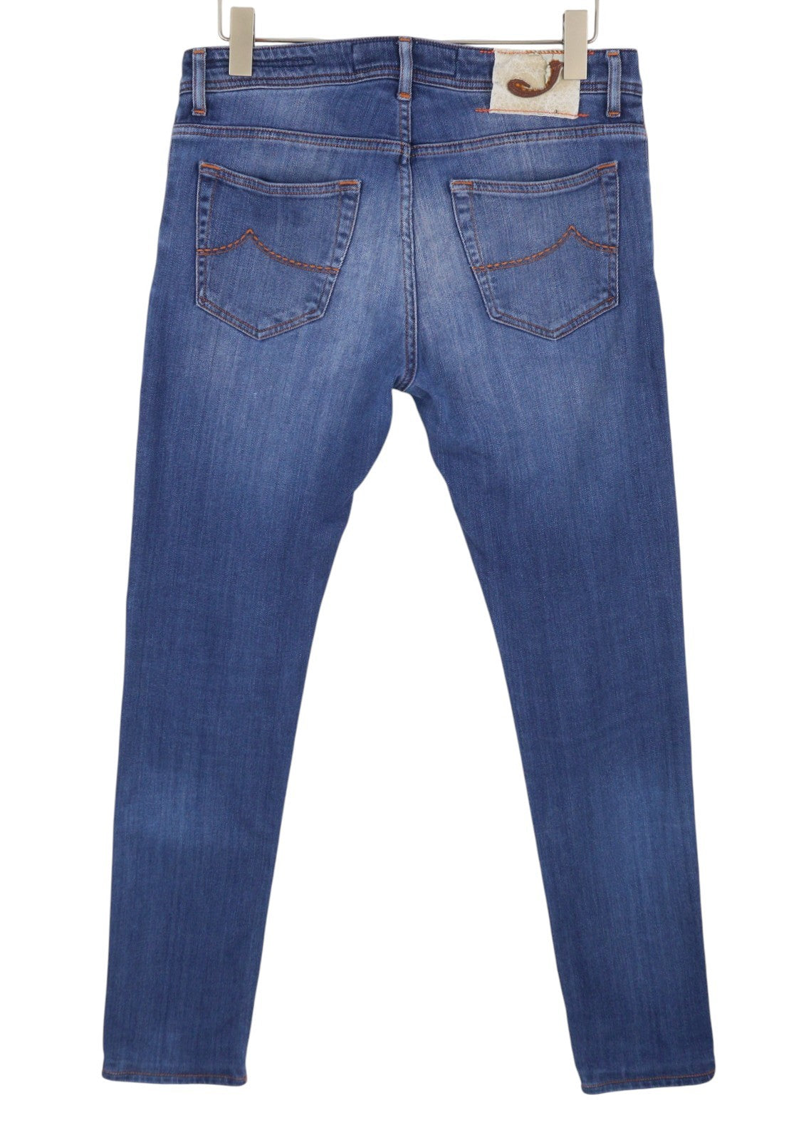 JACOB COHEN J622 Comf Men Jeans W34 Blue Faded Skinny Fit Button Fly