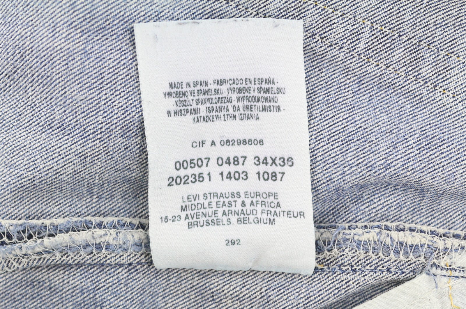 LEVI'S 507 Men Jeans W34/L36 Blue Whiskers Faded Zip Fly Slim Bootcut Fit