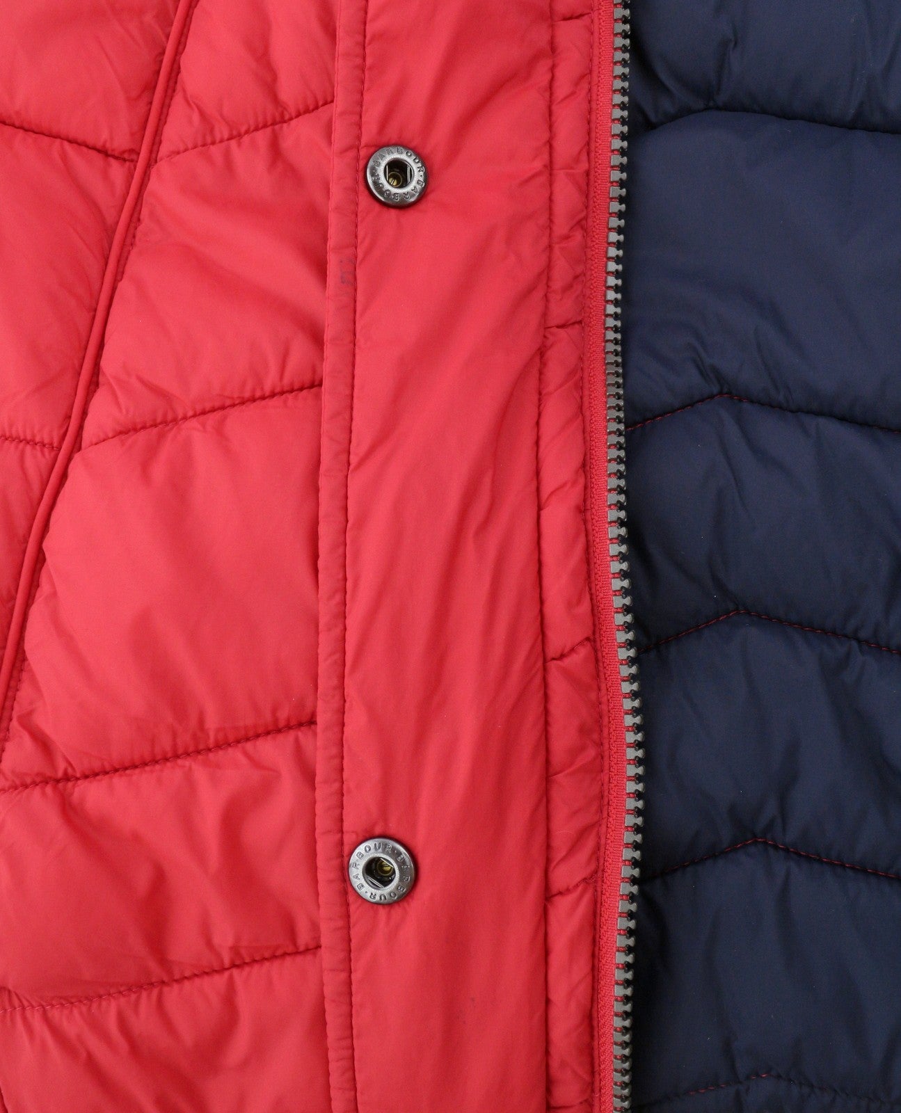 BARBOUR Bernera Quilt Women Jacket EU42 XL Red Fibre Down Filled Full Zip