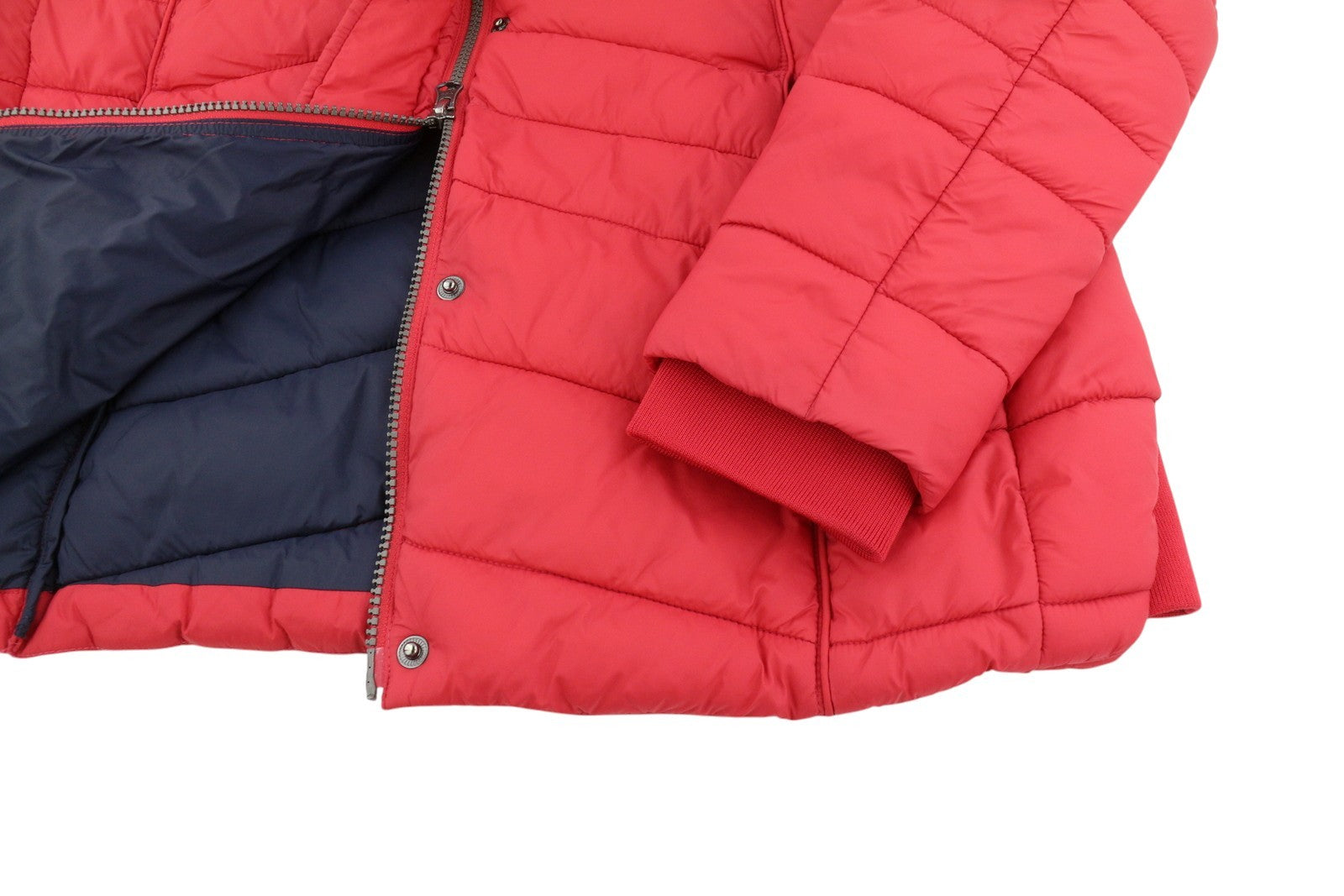 BARBOUR Bernera Quilt Women Jacket EU42 XL Red Fibre Down Filled Full Zip
