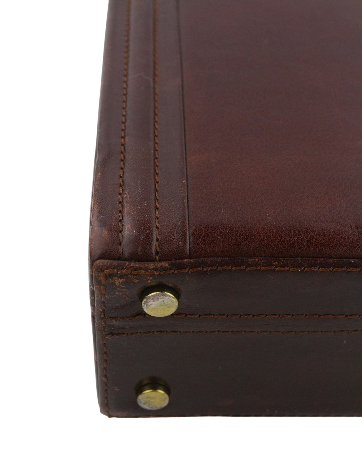 TIME RESISTANCE Men Bag OS Brown Leather Attache Case Briefcase Unisex RRP450