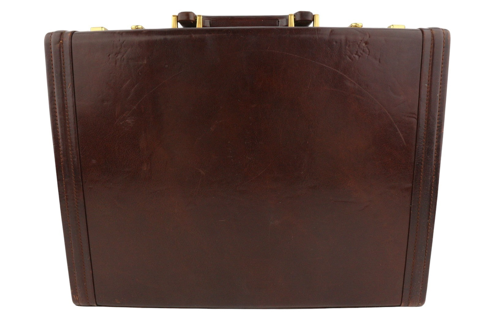 TIME RESISTANCE Men Bag OS Brown Leather Attache Case Briefcase Unisex RRP450