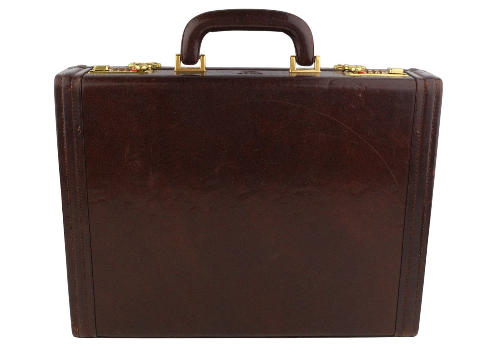 TIME RESISTANCE Men Bag OS Brown Leather Attache Case Briefcase Unisex RRP450