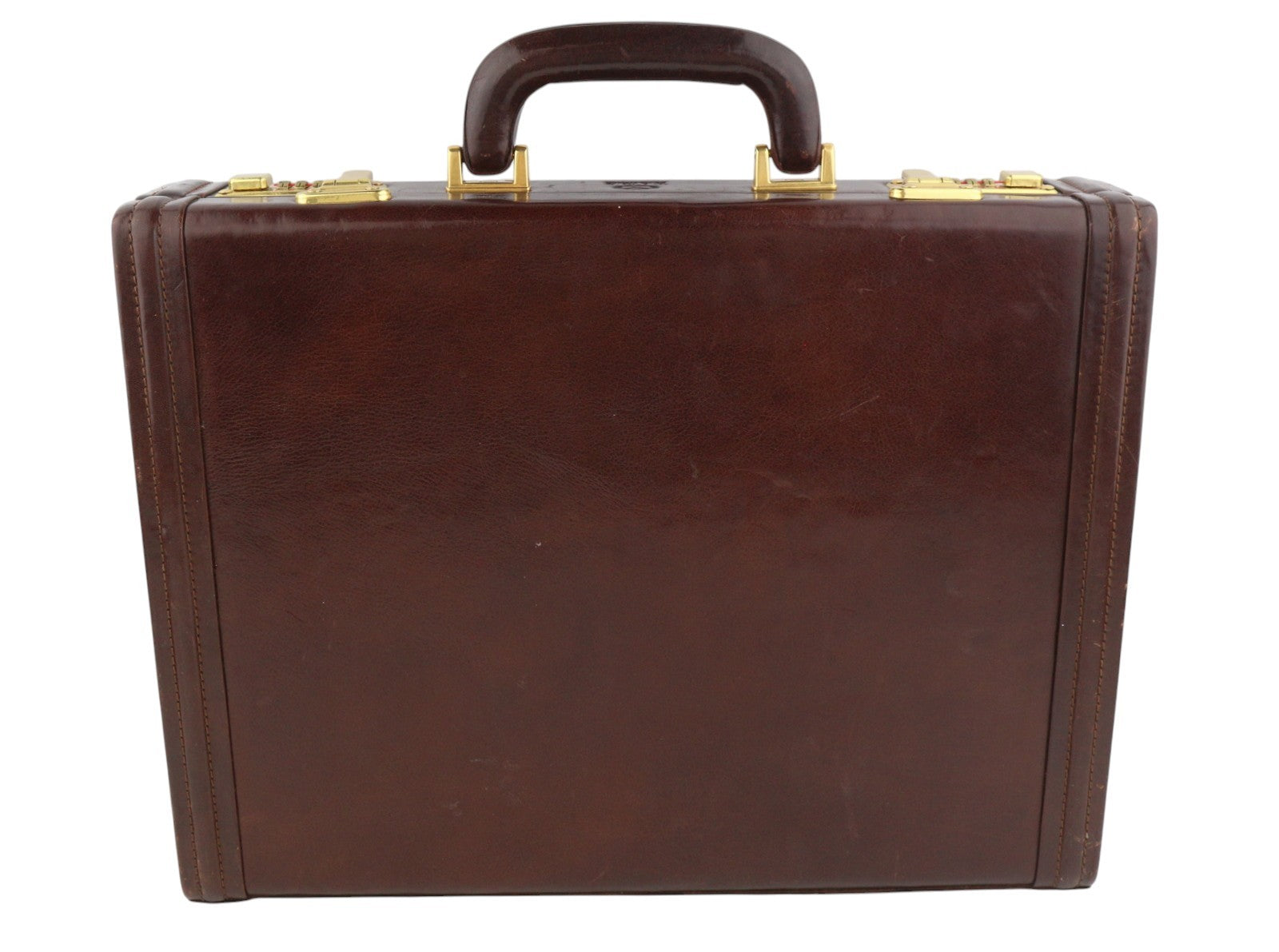 TIME RESISTANCE Men Bag OS Brown Leather Attache Case Briefcase Unisex RRP450