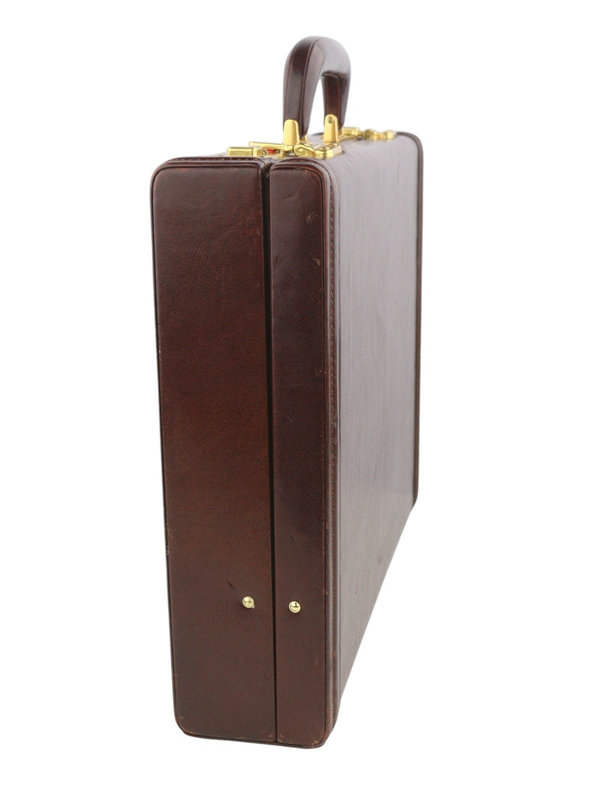 TIME RESISTANCE Men Bag OS Brown Leather Attache Case Briefcase Unisex RRP450