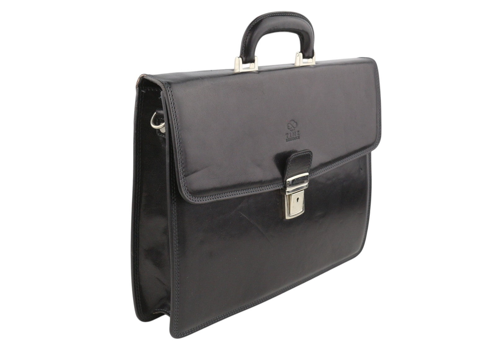 TIME RESISTANCE The Sound of the Mountain Men Bag Black Leather Briefcase RRP270