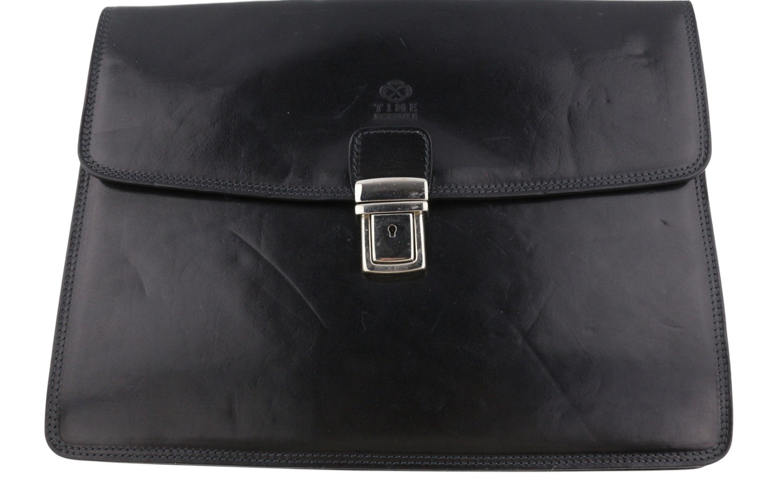 TIME RESISTANCE The Sound of the Mountain Men Bag Black Leather Briefcase RRP270