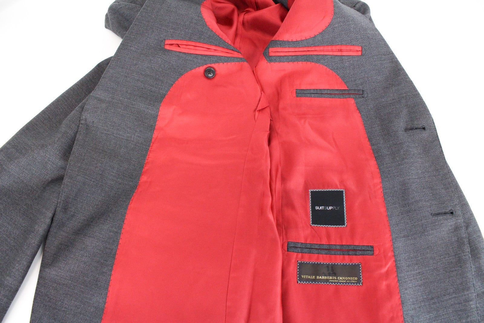 SUITSUPPLY Sienna Men Blazer UK40L Grey Birdseye Check Melange Formal Pure Wool