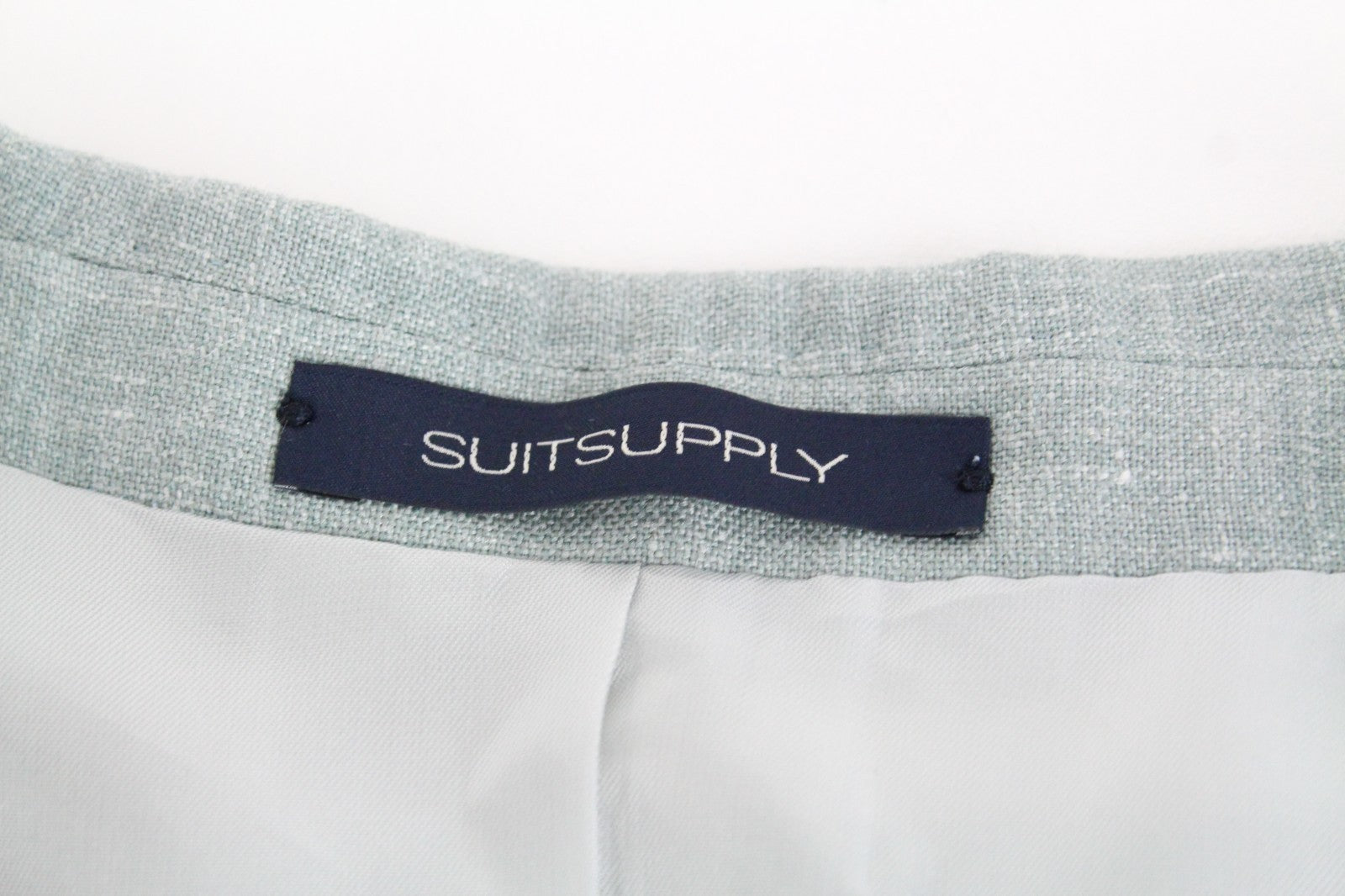 SUITSUPPLY La Spalla Men Blazer UK32R Green Slim Melange Formal Wool Silk Linen