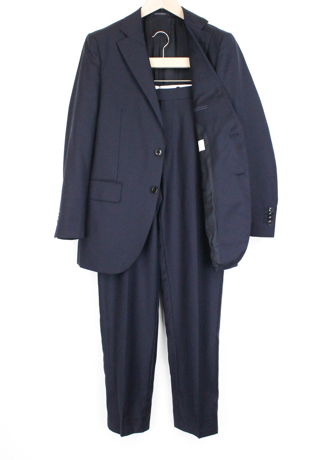 SUITSUPPLY La Spalla Men Suit UK38S Blue Slim 2-Piece 2-Piece Pure Wool S110s