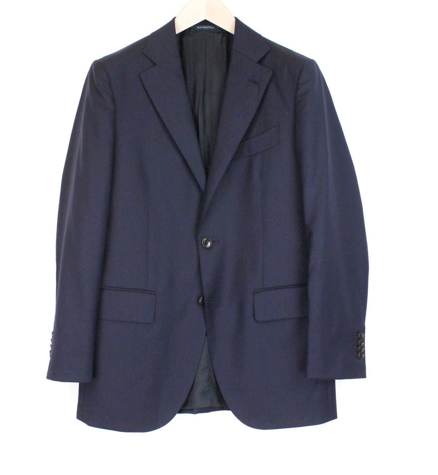 SUITSUPPLY La Spalla Men Suit UK38S Blue Slim 2-Piece 2-Piece Pure Wool S110s