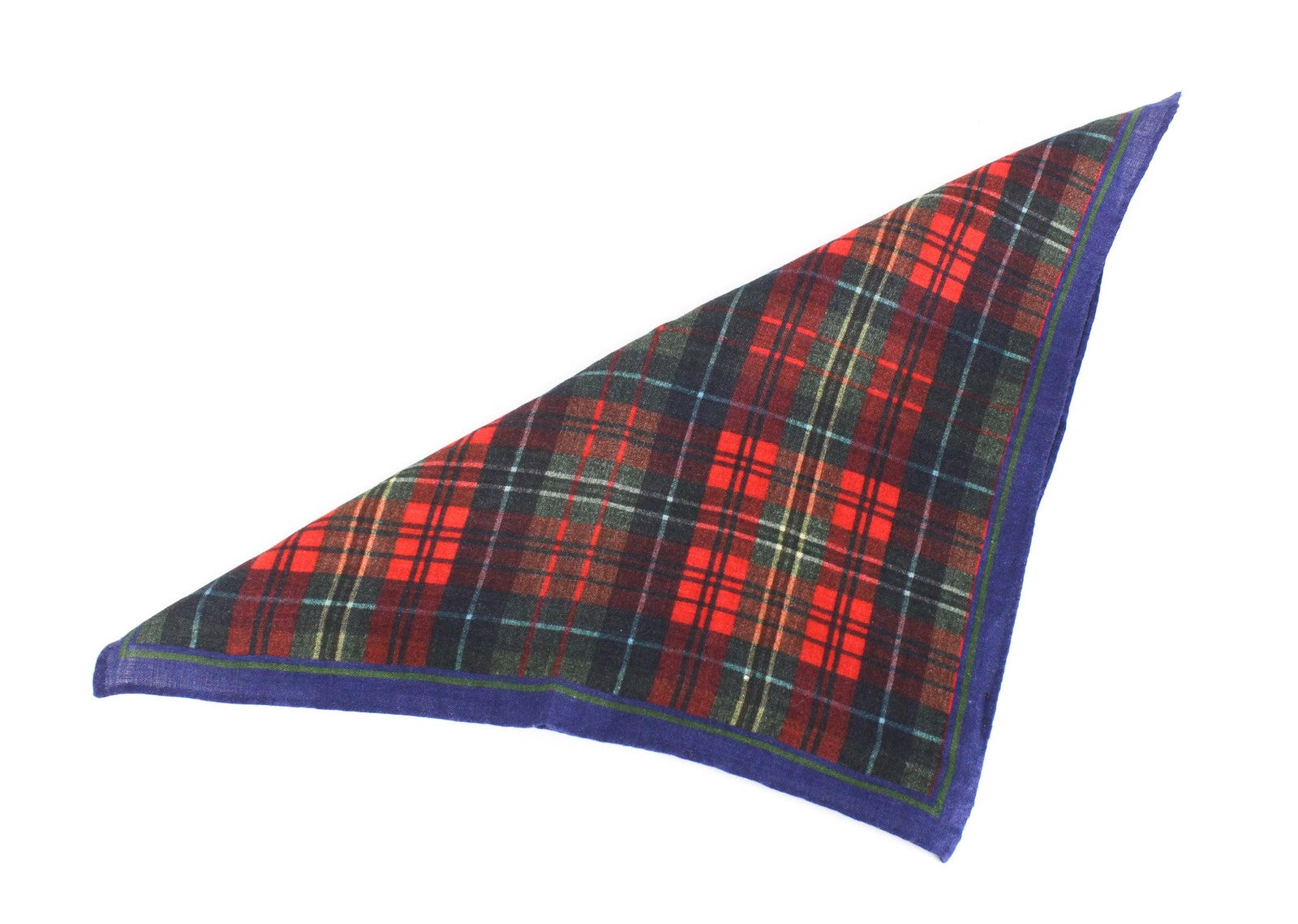 SUITSUPPLY Men Pocket Square 32 x 32 cm Red Tartan Checked Melange Linen Formal