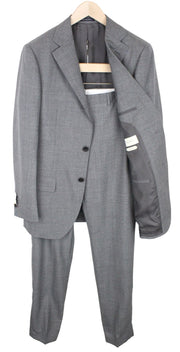 SUITSUPPLY Lazio Men Suit UK40L Grey 2-Piece Slim Melange Pure Wool Tropical