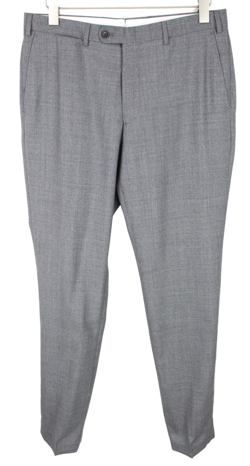 SUITSUPPLY Lazio Men Suit UK40L Grey 2-Piece Slim Melange Pure Wool Tropical