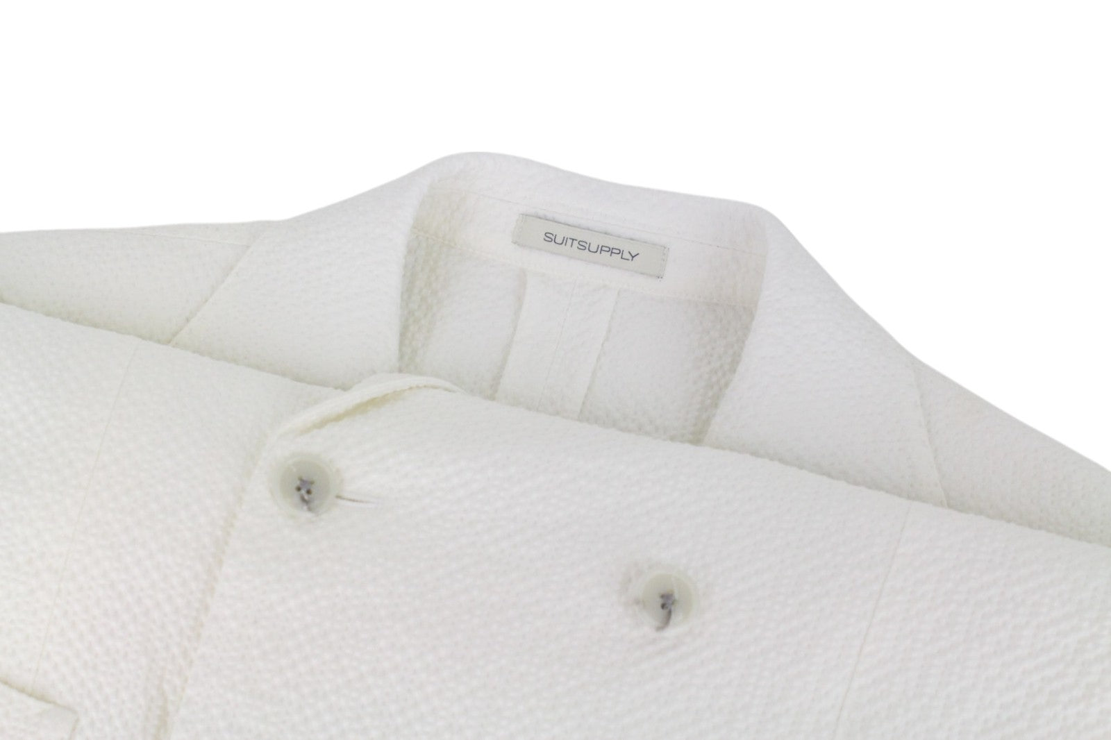 SUITSUPPLY Havana Men Suit UK38R Off-White 2-Piece Two Row Slim Cotton Stretch