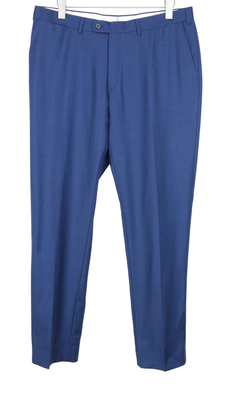 SUITSUPPLY Brescia Men Trousers UK38S Blue Slim Fit Formal Flat-Front Pure Wool