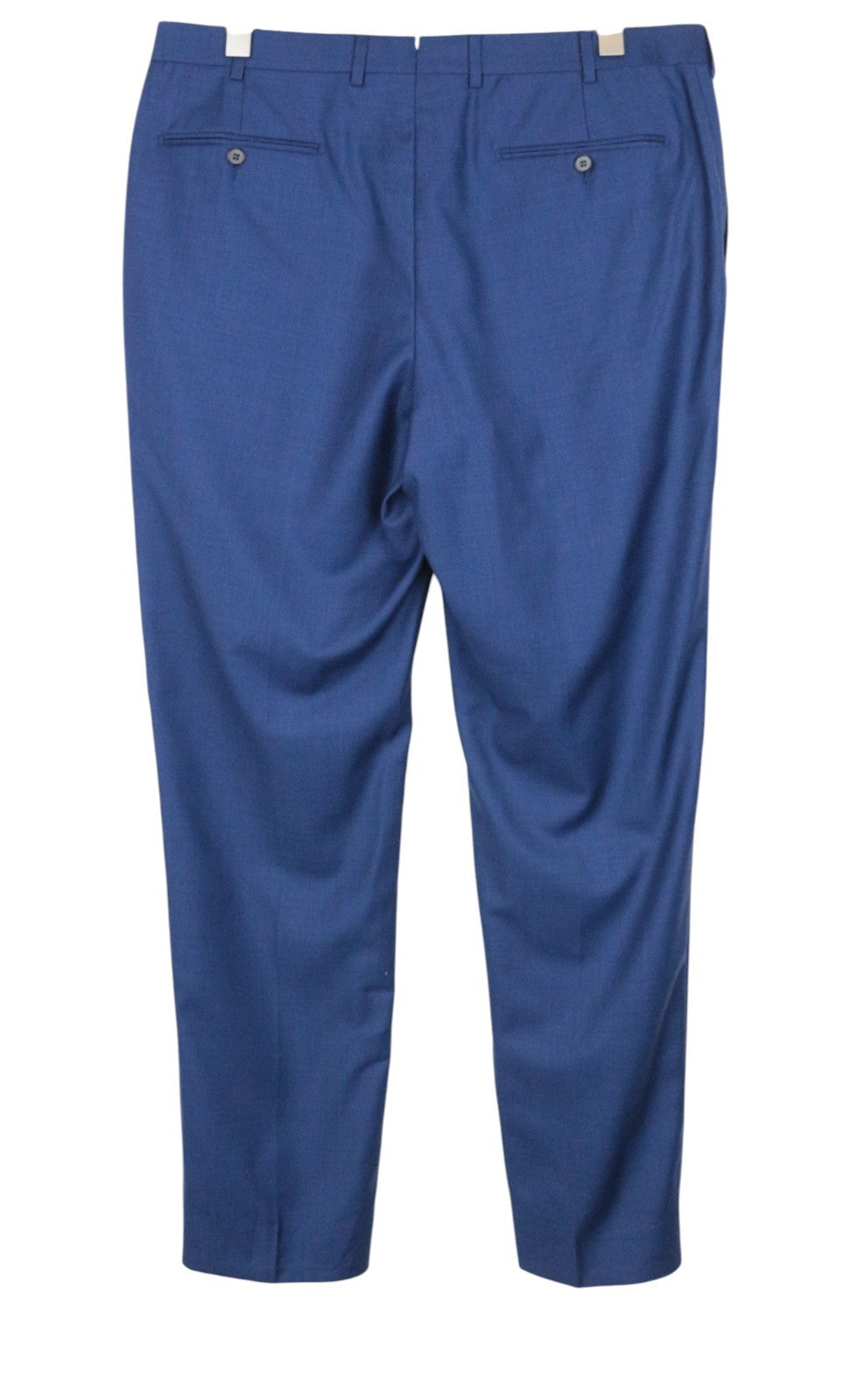SUITSUPPLY Brescia Men Trousers UK38S Blue Slim Fit Formal Flat-Front Pure Wool