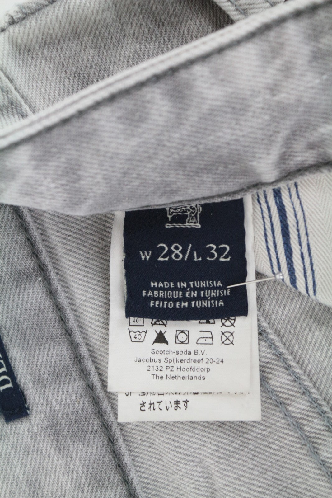 SCOTCH & SODA Dean Men Jeans W28/L32 Grey Loose Taper Fit Non-Stretch Buttoned