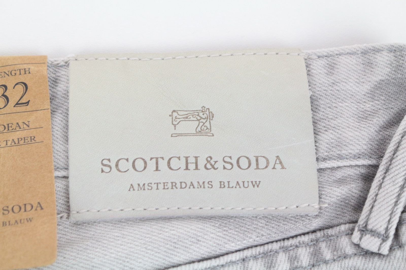 SCOTCH & SODA Dean Men Jeans W28/L32 Grey Loose Taper Fit Non-Stretch Buttoned