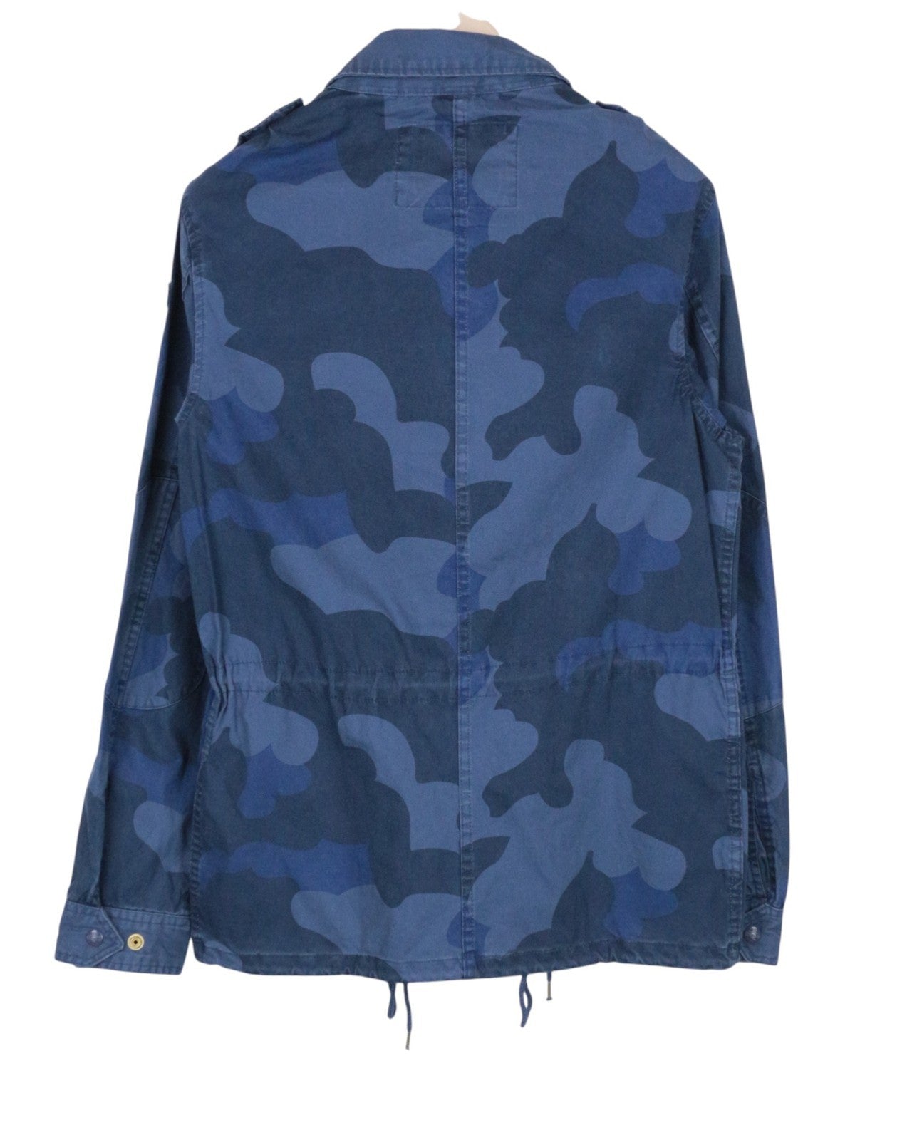 SCOTCH & SODA Men Jacket S Blue Camouflage Melange Pure Cotton Canvas RRP169