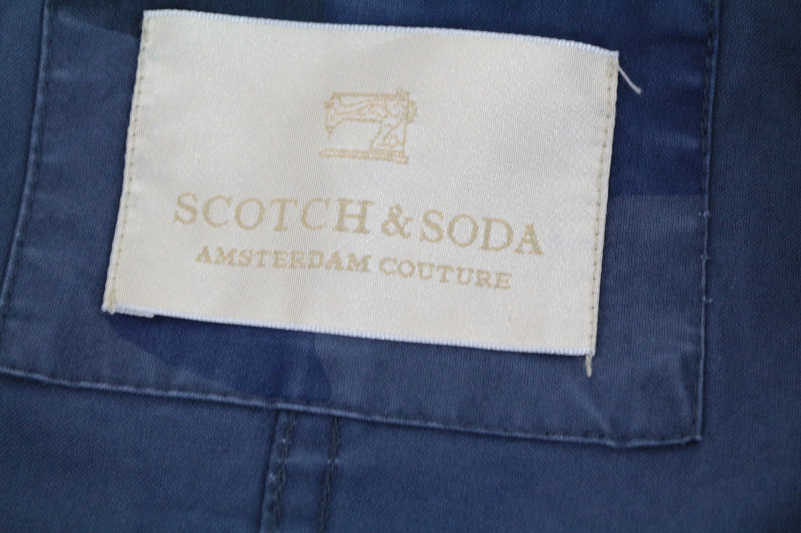 SCOTCH & SODA Men Jacket S Blue Camouflage Melange Pure Cotton Canvas RRP169