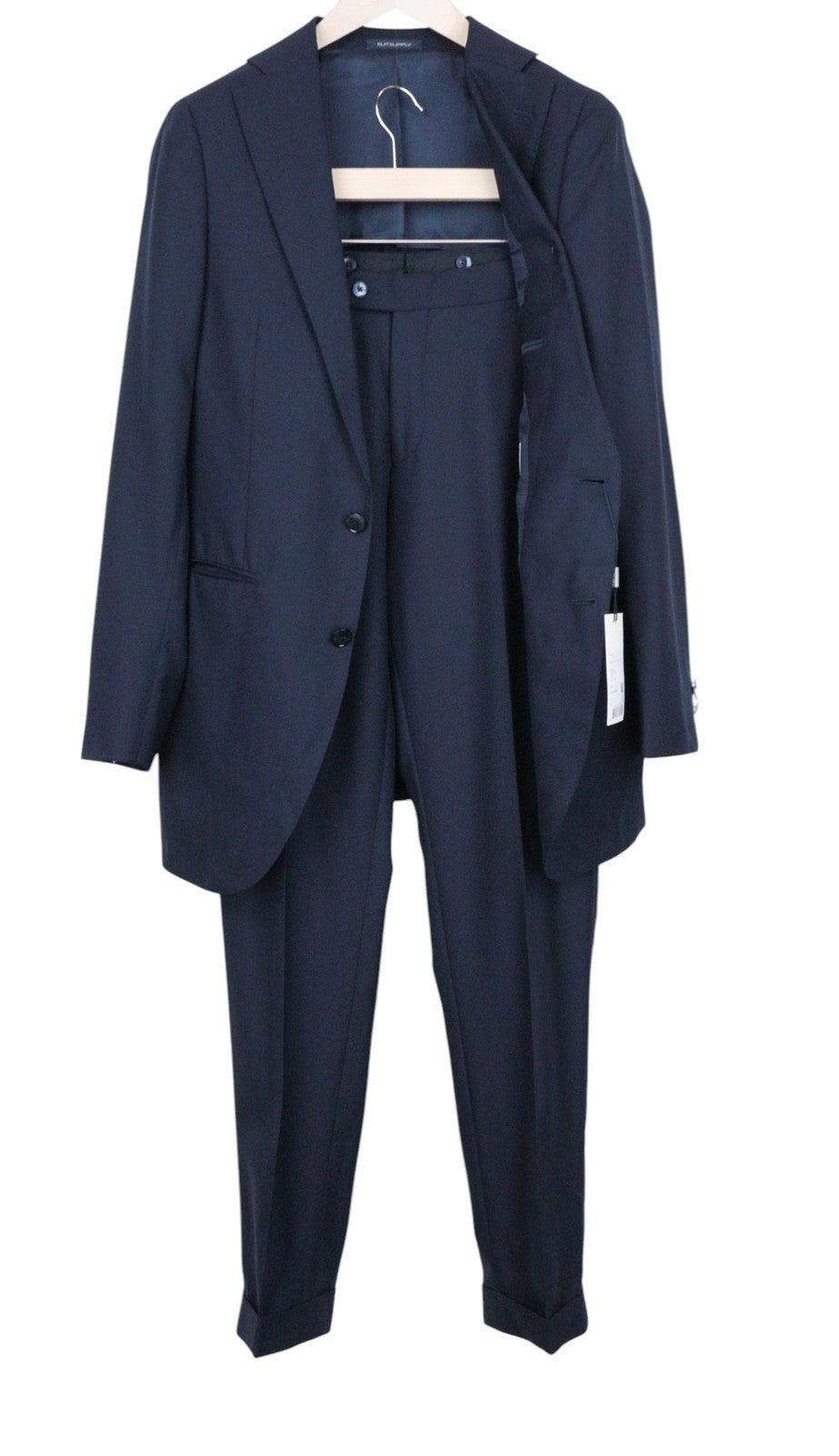 SUITSUPPLY La Spalla Men Suit UK36R Slim 2-Piece Blue Formal Pure Wool Classic