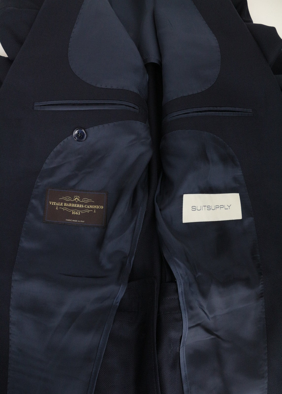 SUITSUPPLY La Spalla Men Suit UK36R Slim 2-Piece Blue Formal Pure Wool Classic