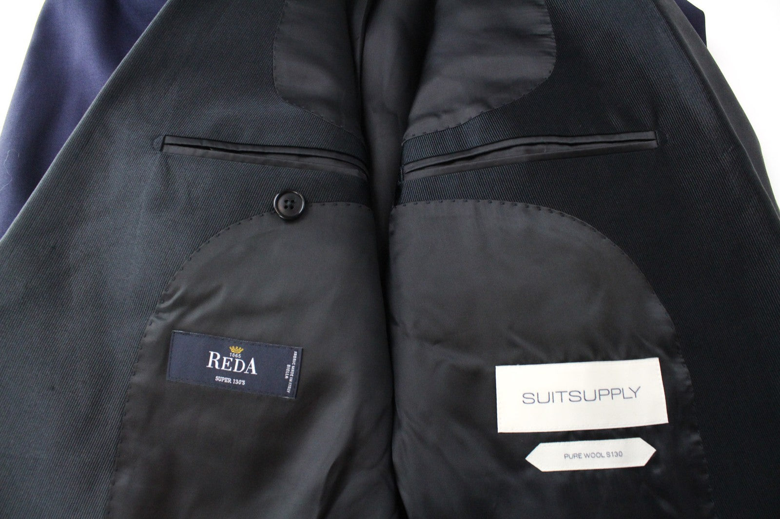 SUITSUPPLY Lazio Men Suit UK42R Tux Formal Slim 3-Piece Blue Pure Wool S130