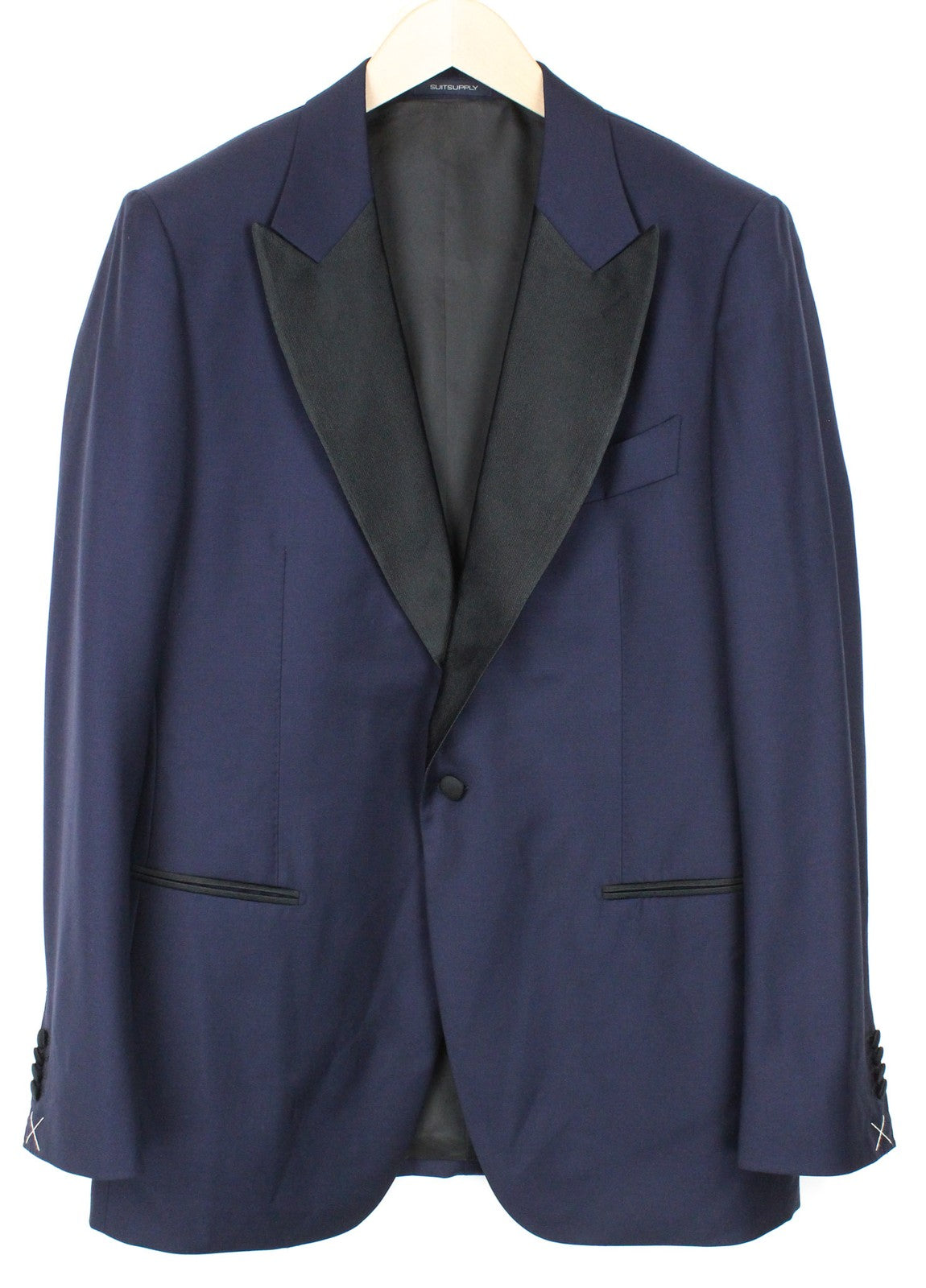 SUITSUPPLY Lazio Men Suit UK42R Tux Formal Slim 3-Piece Blue Pure Wool S130