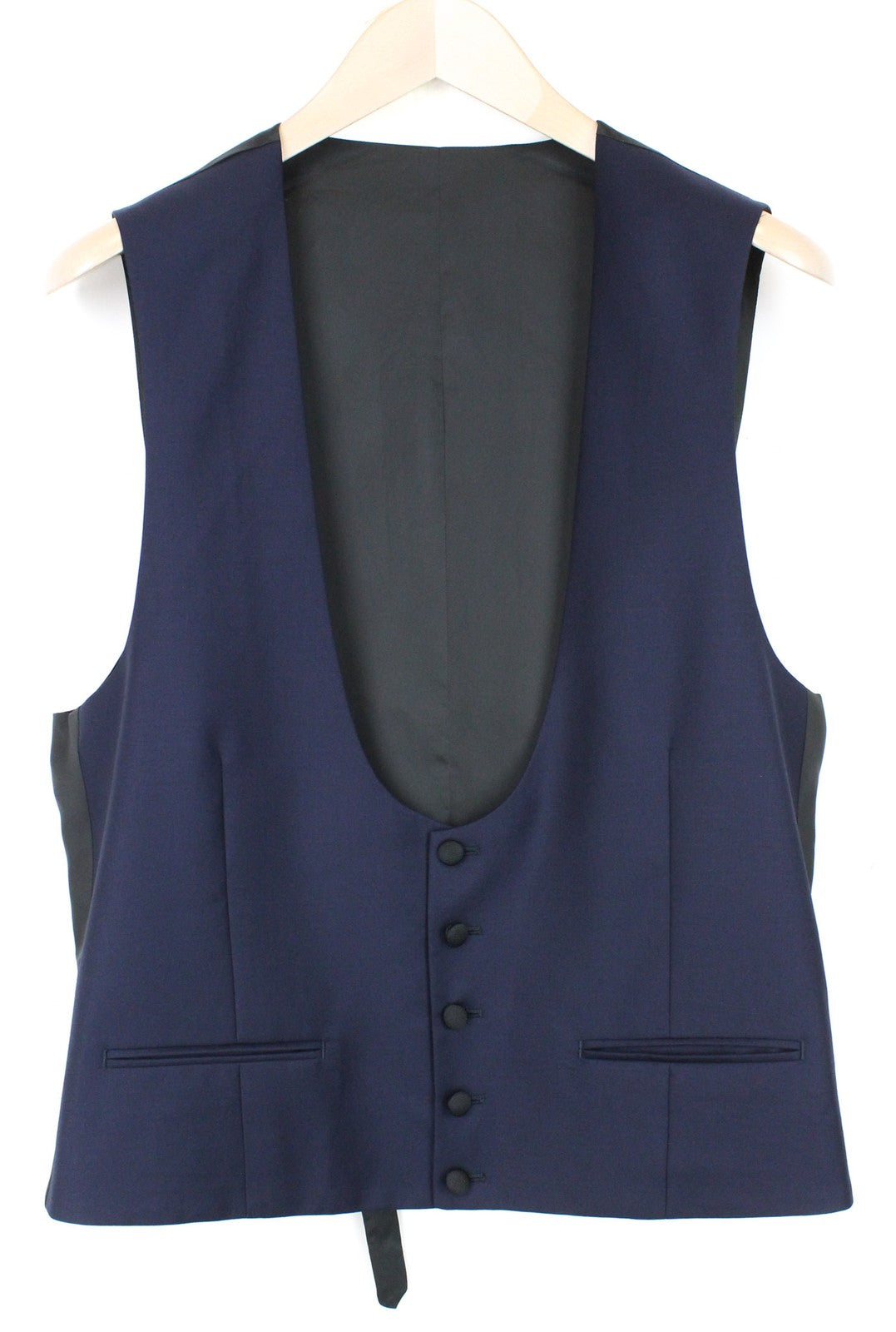 SUITSUPPLY Lazio Men Suit UK42R Tux Formal Slim 3-Piece Blue Pure Wool S130