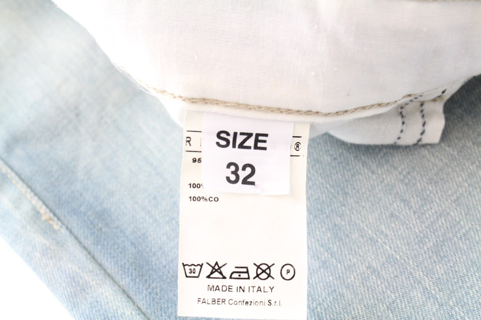 RICHMOND Men Jeans W32 Baggy Blue Wide Buttoned Non-Stretch Designer Mid-Rise