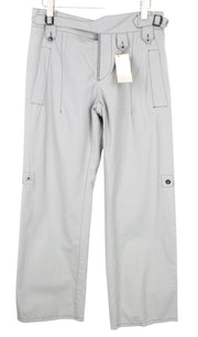 RICHMOND Men Trousers IT48 Grey Button-Fly Designer Non-Stretch Pure Cotton
