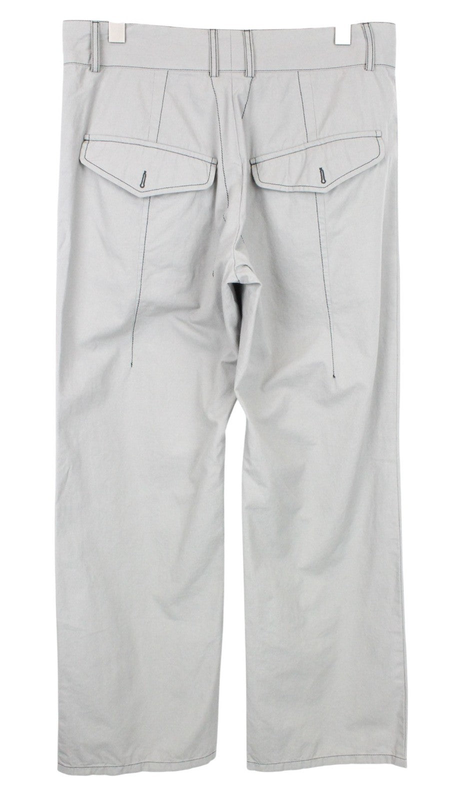 RICHMOND Men Trousers IT48 Grey Button-Fly Designer Non-Stretch Pure Cotton