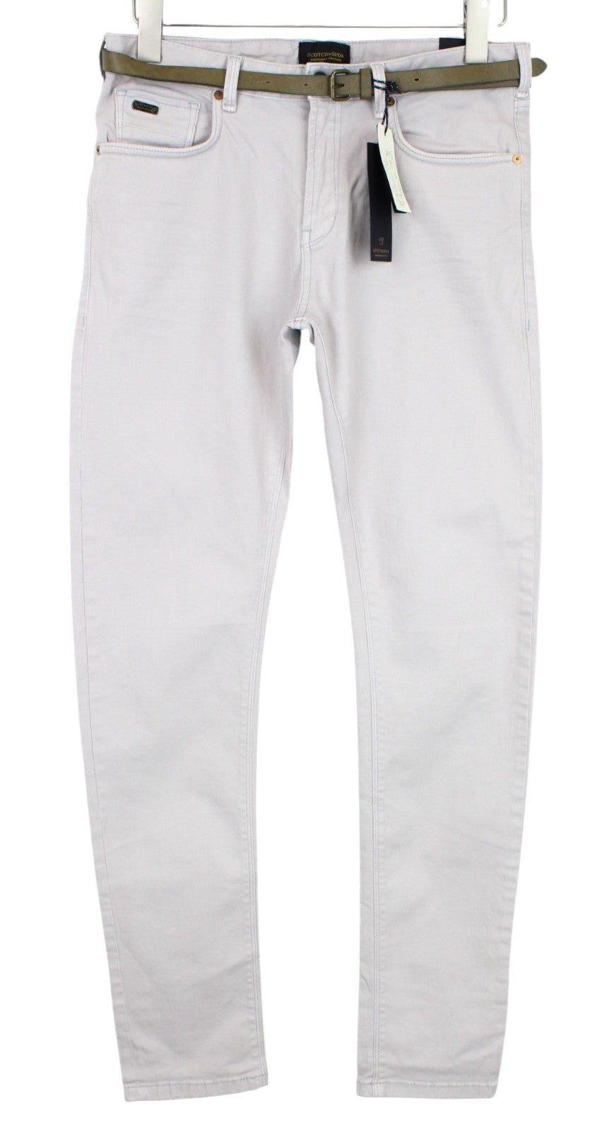 SCOTCH & SODA Dylan Men Trousers W30/L32 Super Slim Beige Chino Classic Stretch